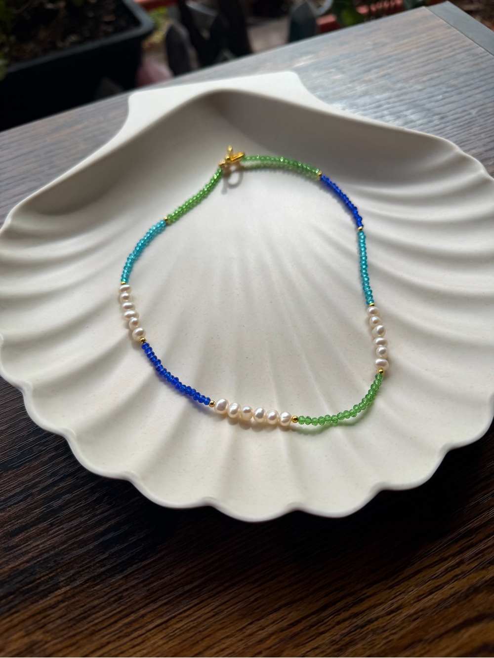 One of a Kind Handmade Genuine Freshwater Pearl and Crystal Necklace - Picture 2 of 4